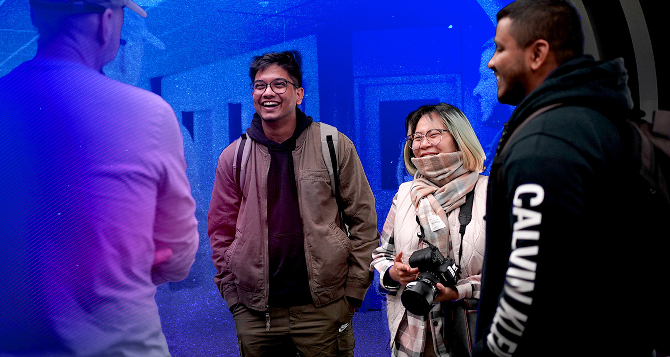 People visiting a digital production environment